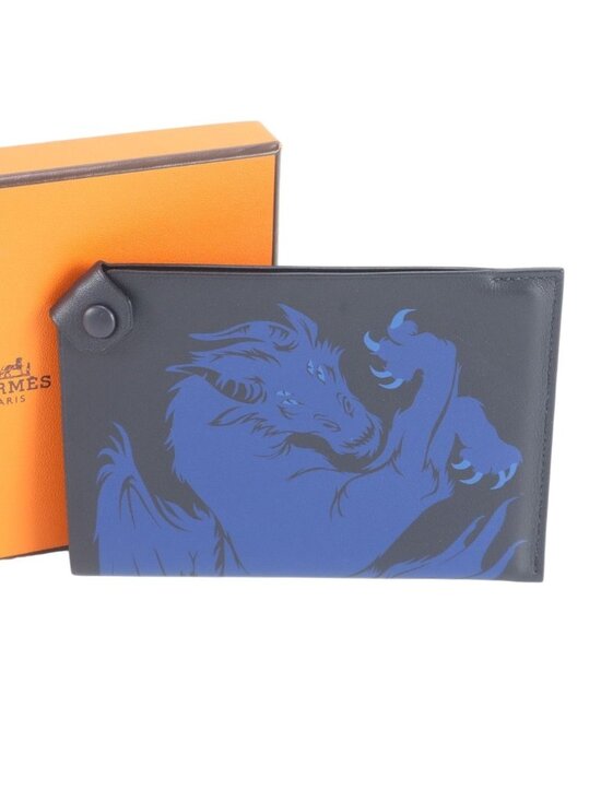 Hermes Handbags - Hermes Tarmac PM Dragon Leather Passport Case Compact Wallet Card Rbe